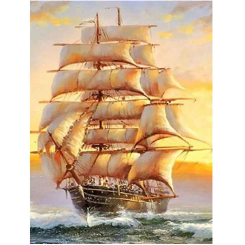 

Sailboat DIY Diamond Painting Cross Stitch Full Drill Diamond Embroidery Mosaic Picture of Rhinestones Home Decor Gift WW1002