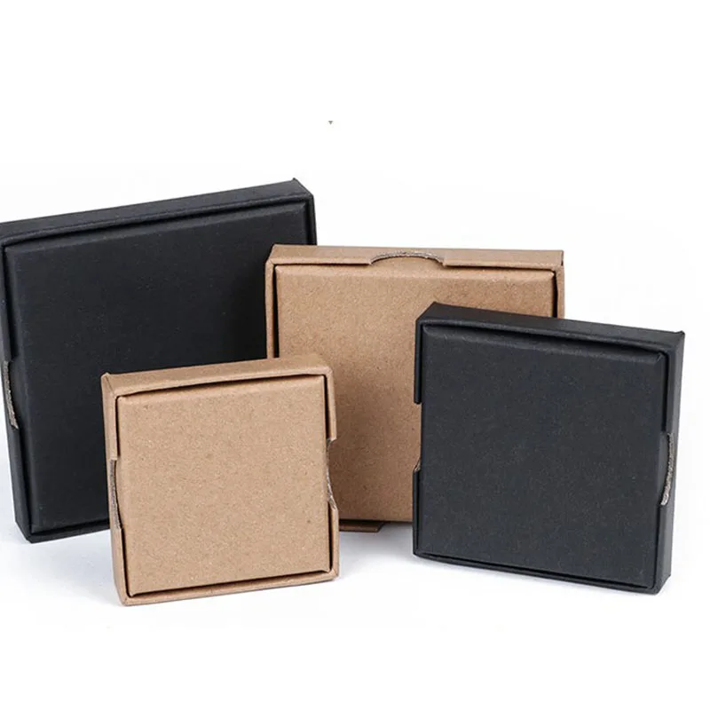 100pcs/Lot Kraft Paper Box For Jewelry Nail Position Ring Pendant Necklace Box Earring Jewellery Organizer (Custom)