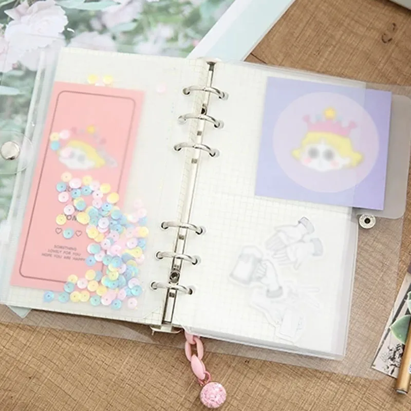 30pcs/Lot Convenient Clear PVC Loose Leaf Pouch A4 A5 A6 A7 Zipper Folders Notebook Binder Waterproof Files Reports Storage Bags