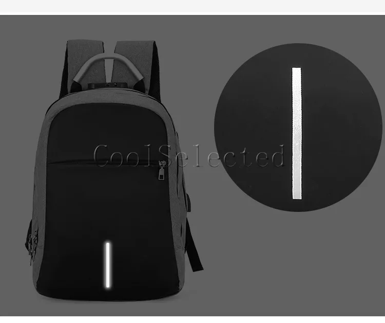 2019 New Anti-thief Fashion Leisure Business Men Backpack Multifunctional Laptop Bag Man USB Charging Travel Bag Male Mochila