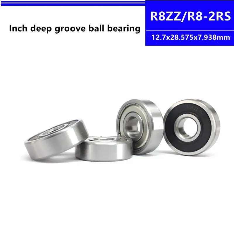 

50pcs R8ZZ R8-2RS 1/2" x 1 1/8" x 5/16" inch R8Z R8-2Z R8RS R8 inch deep groove ball bearings 12.7 x 28.575 x 7.938 mm