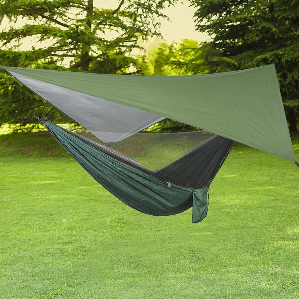 Large Hammock Waterproof Rain Fly Tent Tarp Lightweight Portable Waterproof Ripstop Easily Fold Sun Shelter UV Protection