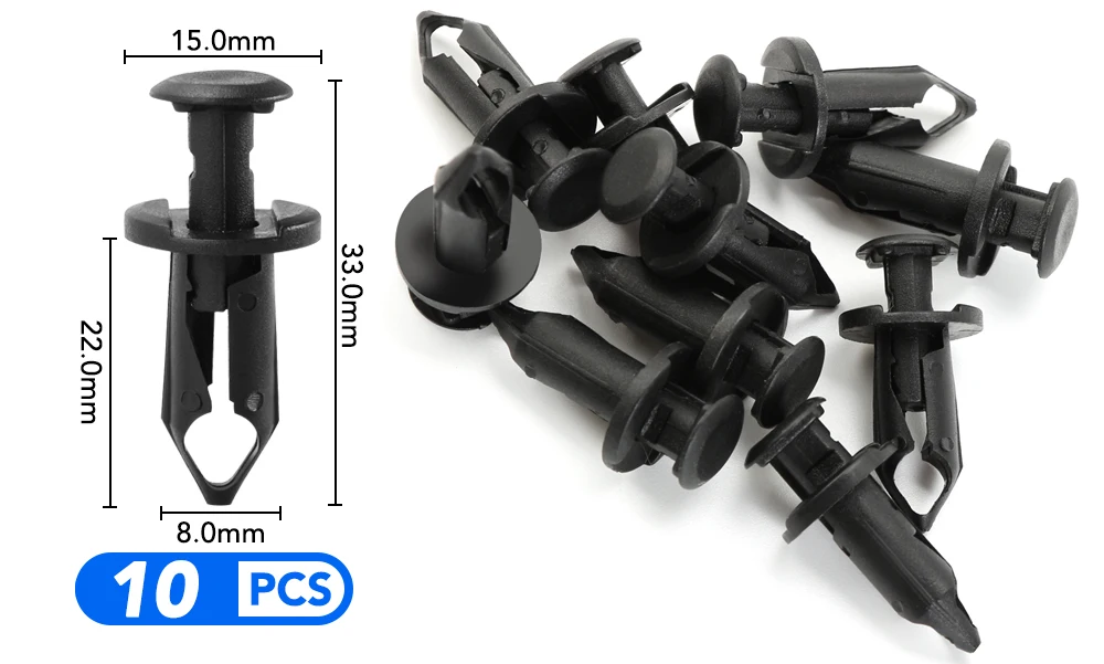 Lot De 20 Clips De Fixation Pour Pare-chocs - Compatible Nissan Qashqai II J11, Honda CR-V III, X-Trail T32... - Réf. 0155309241 - 6