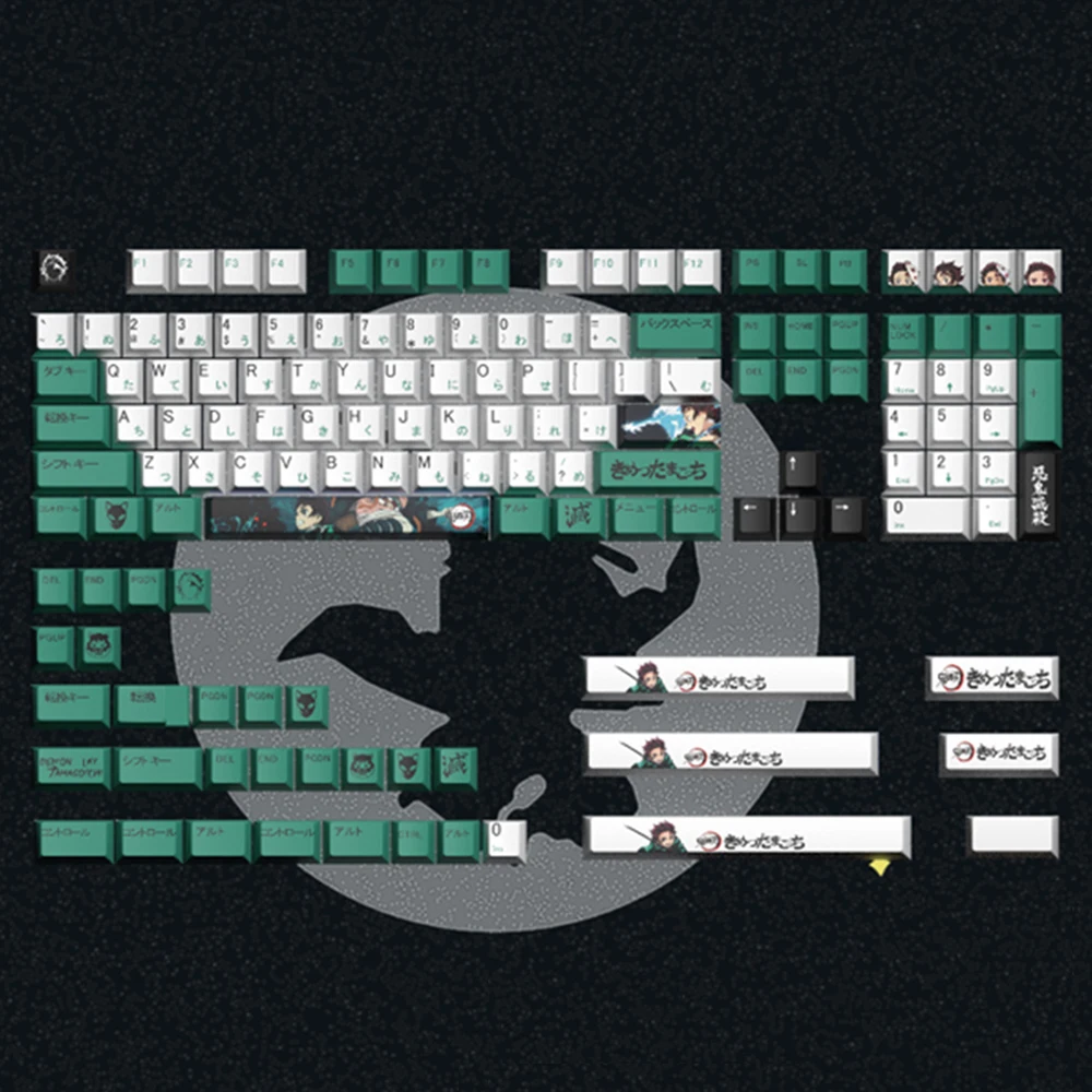 

Japan Anime Design Green Tanjirou Keycap For Cherry Mx Switch Mechanical Keyboard 151keys Cherry Profile PBT Keycap