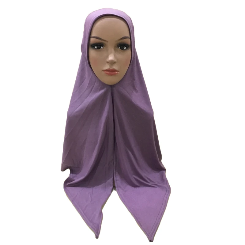 20pcs Muslim Women Long Scarf Hijab Solid Islam Turban Headscarf Amira Prayer Hijab Overhead Hat Cap Full Cover Head Wrap Shawl