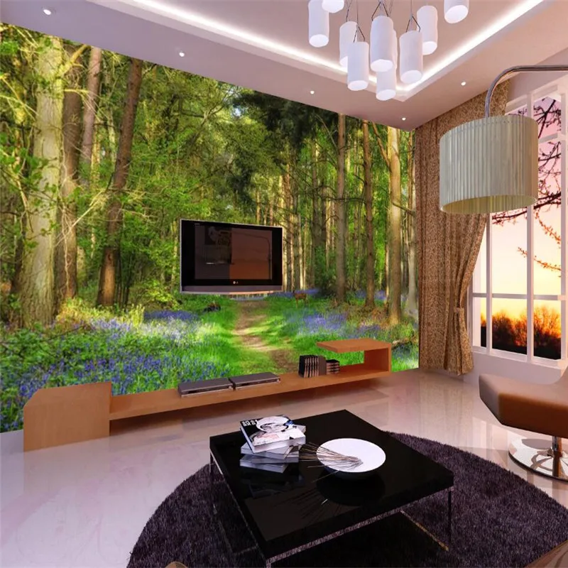 

Custom Nature Landscape Wall Paper 3D Jungle Photo Wallpapers for Living Room Bedroom Soft Background Wall Mural Wallpapers