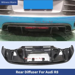 R8 Real Carbon Fiber Material Rear Lip Bumper Shovel Diffuser Car Modification Body Kit For Audi R8 V10 Coupe Tuning 2007-2015