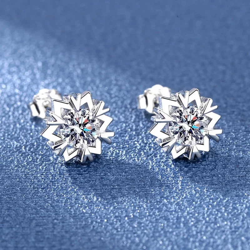 New Fashion Crystal Earring New Earring Cute Snowflake Earrings for Women Flower Earrings Jewelry Gift Boucle Oreille Femme