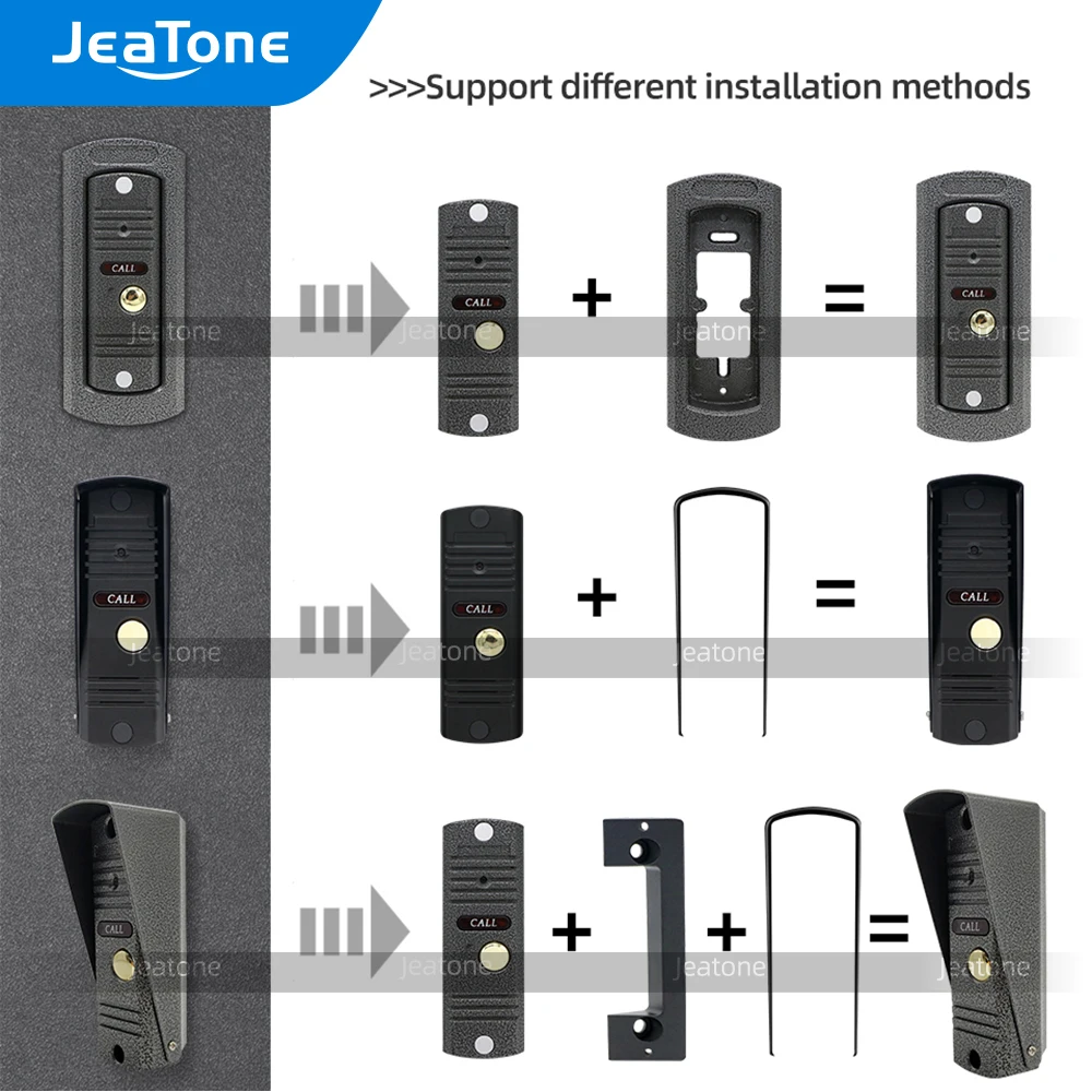Jeatone 7 Inch Intercom In Prive-Huis Tuya Smart Home Remote Ontgrendelen Bedrade Waterdichte Deurbel Camera Wifi Video Intercom