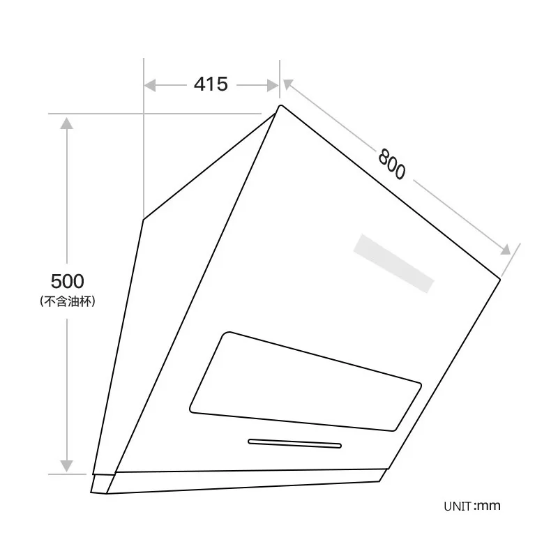 레인지 후드 사이드 흡입 타입 가정용 800mm, 주방 배기 인공 호흡기, 높은 흡입력, 자동 청소 범위 후드