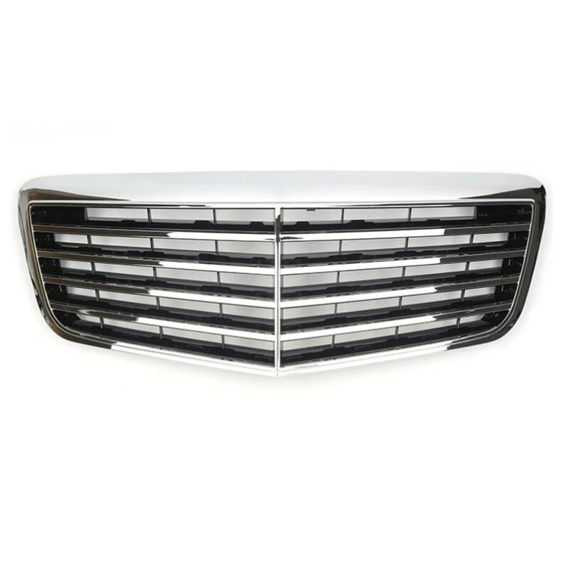 2007-2009 For Mercedes Benz E-Class W211 Grill ASSY Style Black/Silver Front Racing Grille