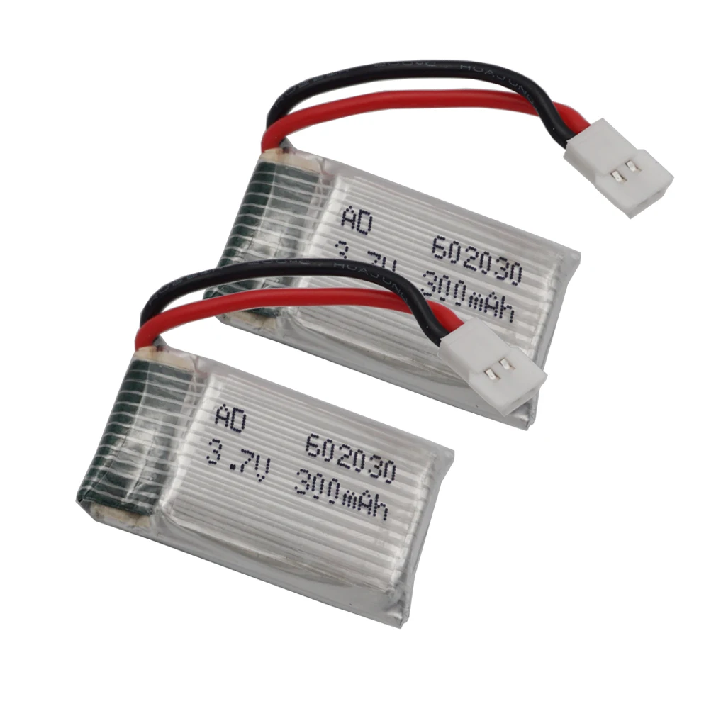 2pcs 3.7V 25C 300 mAh Rechargeable Polymer Lipo Li Battery Cell 602030 XH2.54 Connector For Syma X5C-1 X5SW Part Drone