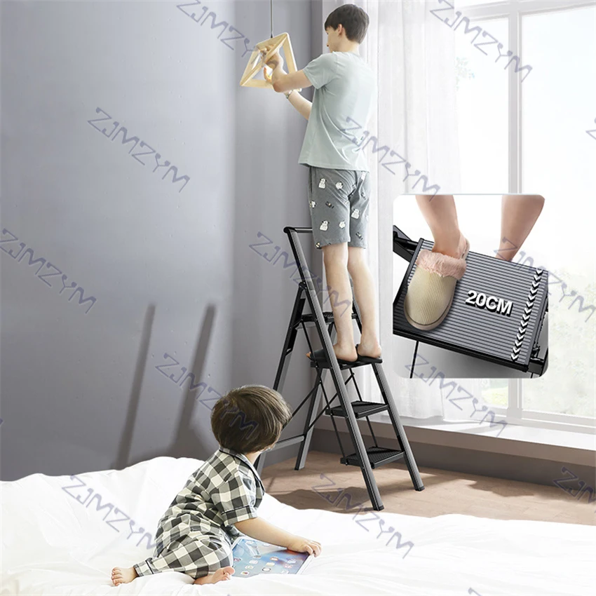 Échelle pliante à chevrons pour la maison, échelle légère à 4 marches, roulement de 150KG, échelle télescopique multifonctionnelle en alliage d'aluminium