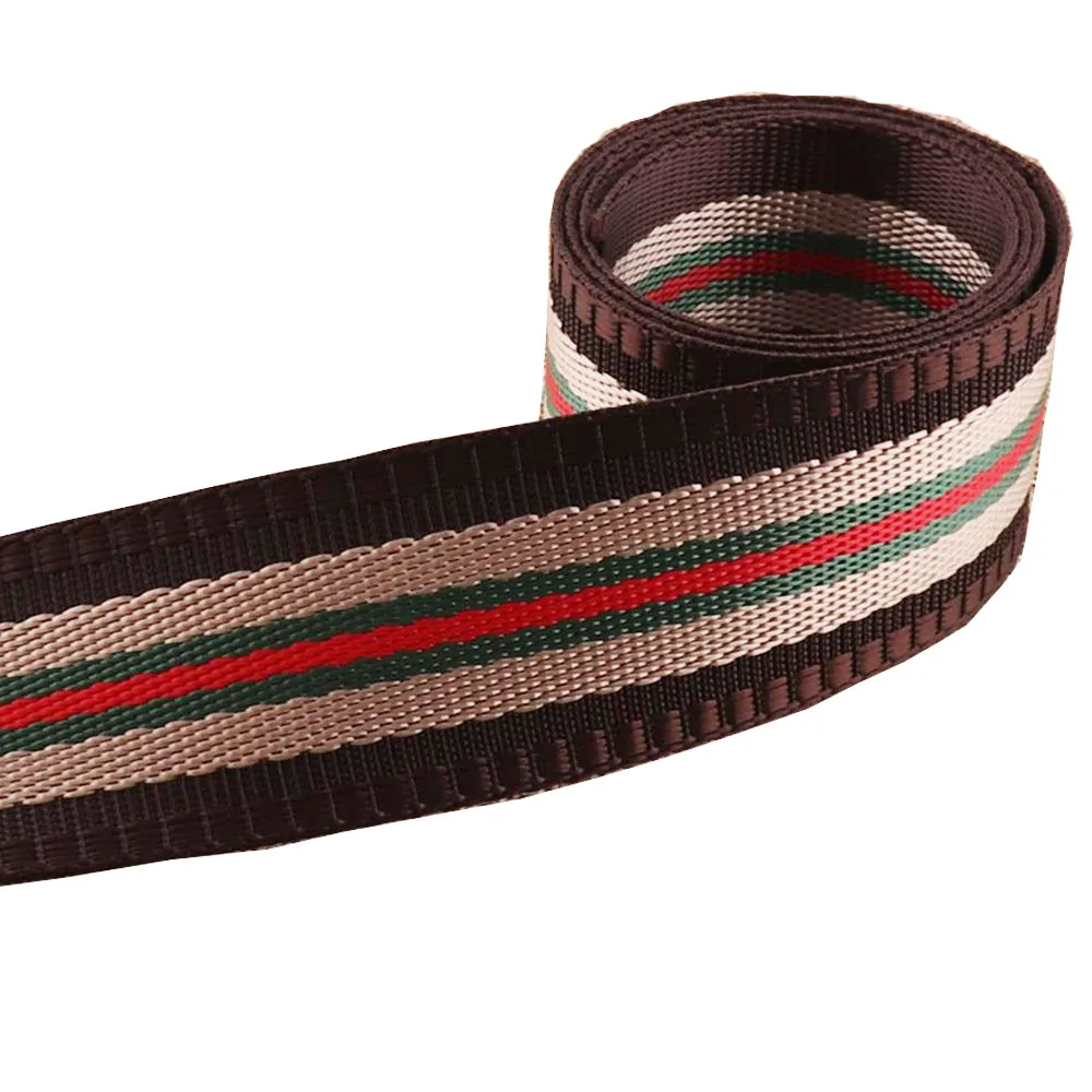 38MM Brown Striped Webbing Soft Smooth Purse Strap Purse Bag Webbing Bag Woven Belt Camera Strap Canvas belt supplies-1.5\