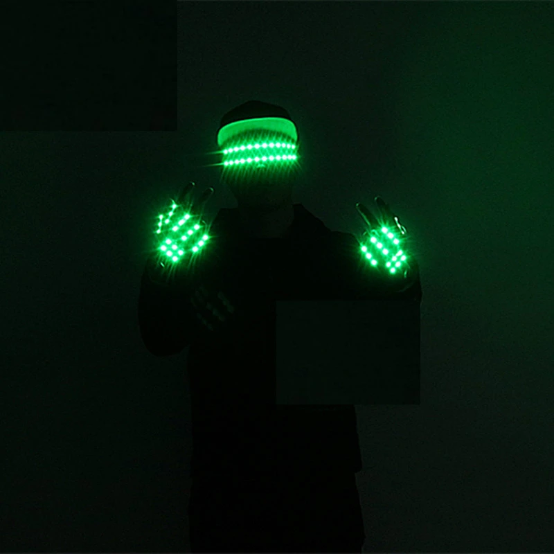 LED Gloves and Glasses Led Lights Handschoenen Glowing Dress Bar Party Music Festival Costume Live Atmosphere Props Luces Led