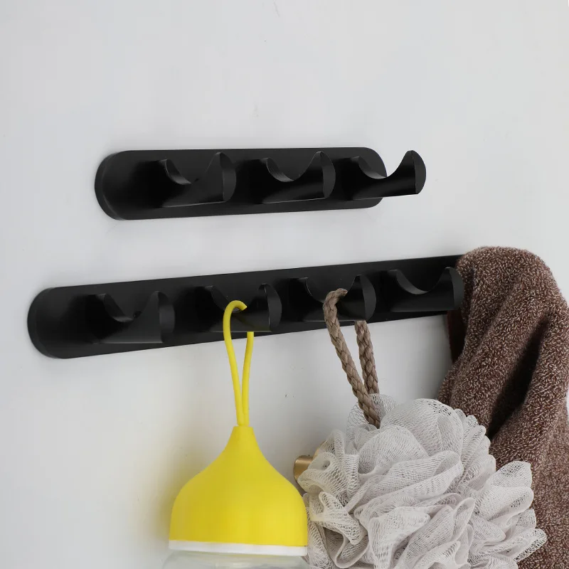 JD 3/5 Hook Space Aluminum Clothes Hook Bathroom Towels Drying Rack Wall Hook Aluminum Solid Home Improvement Hardware