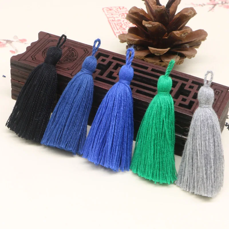 10pcs 5cm ผ้าฝ้ายขนาดเล็ก Tassels Trim DIY CRAFT เสื้อผ้า Bookmark ผ้าม่านบ้านสิ่งทอเครื่องประดับต่างหู Fringe trim