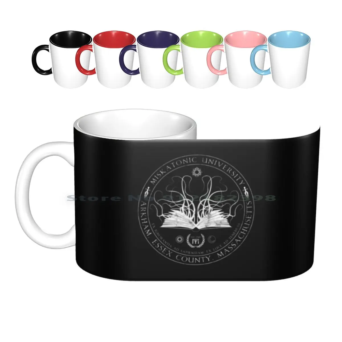 Tazas de cerámica Miskatonic Sigil, tazas de café, taza de té con leche, Miskatonic, Cthulhu, universidad, Arkham, Boston, Horror, gótico, Monster