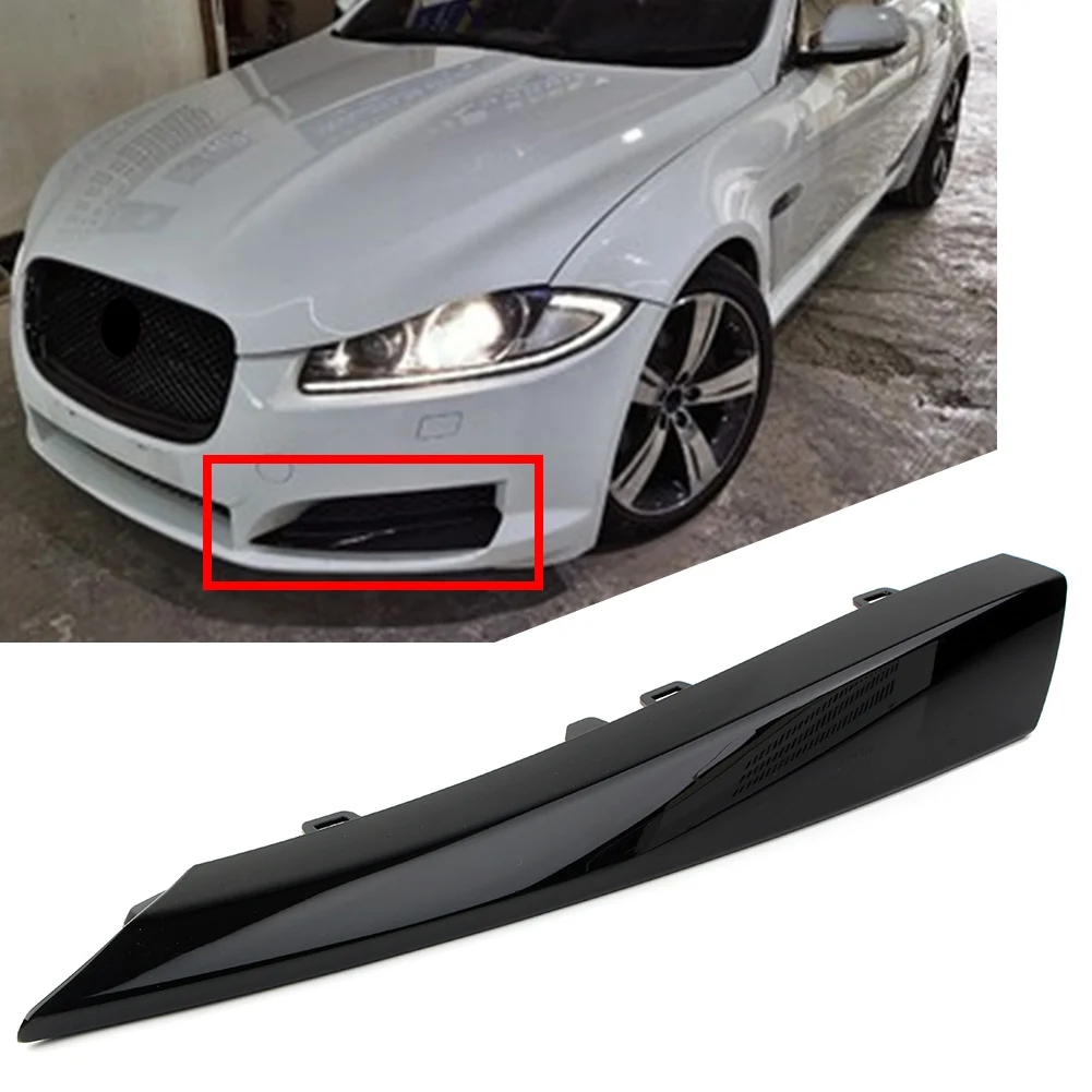 Glossy Black Car Front Bumper Side Grille Insert Cover Decorative Trim For Jaguar XF 2012 2013 2014 2015