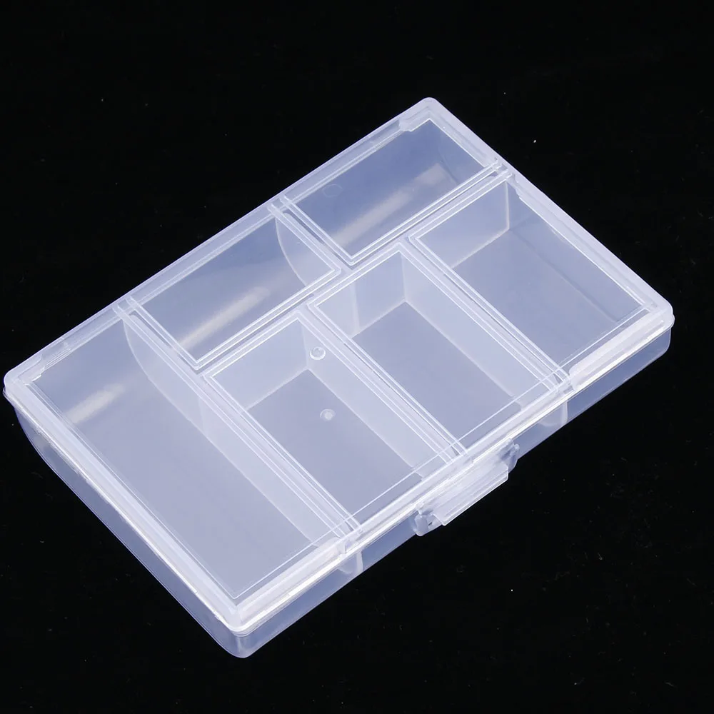 Plastic Transparent  Storage Box Clips Dispenser 6 Grid Collection Container Case For Stationery Washi Tape Coin Pill