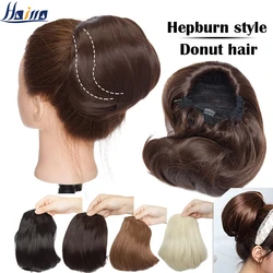 HAIRRO Tổng Hợp Tóc Cô Dâu Bun Tặng Chignon Phần Lông Nối Dài Cho Nữ Mũ Tóc Bun Tiệc Cưới