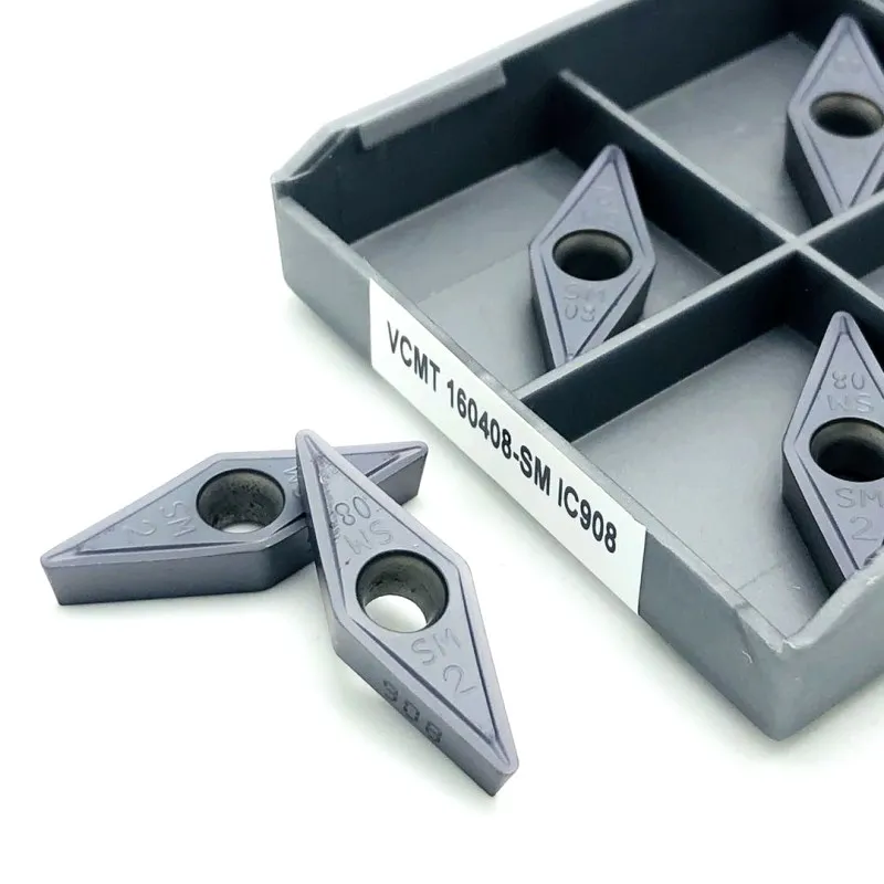 VCMT160404 SM IC907 IC908 di Utensili In Metallo Duro CNC Strumento Tornio Utensile Da Taglio Al Carburo Indicizzabili Utensili di Tornitura In Metallo VCMT 160408