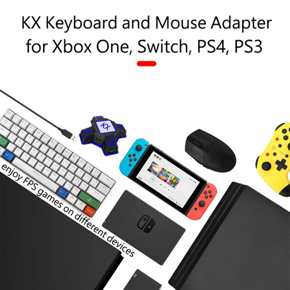 Adaptador KX para mando de PS4 y ps5, convertidor de teclado y ratón para xbox series x, nintendo switch, accesorios