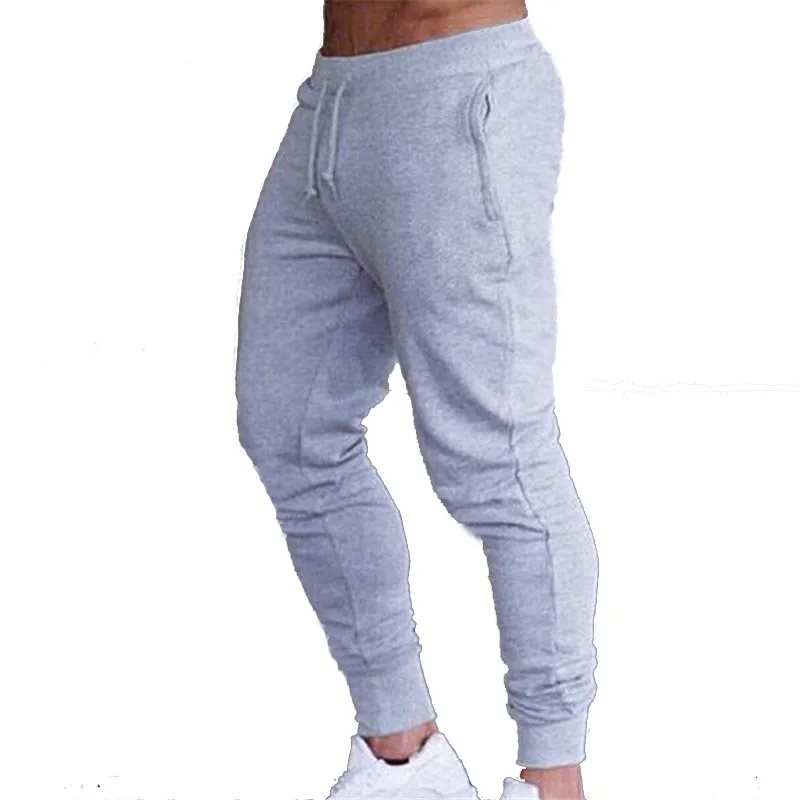 

2024 new Fitness Muscle Gray Jogging Pants Solid Running Pants Men Sport Pencil Pants Men Soft Bodybuilding Joggers Gym Trousers