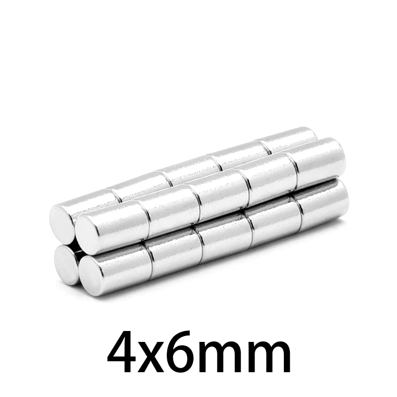 20-500pcs 4x6mm Search Minor Diameter Magnet 4mmX6mm Bulk Small Round Magnets 4x6mm Neodymium Disc Magnets 4*6mm