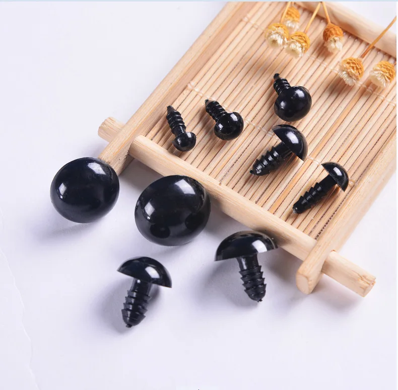 100pcs Black Eyeball Doll Accessories Black Plastic Crafts Eyes For Toys 6-14mm DIY Funny Toy Eyes Accessories For Animal Dolls