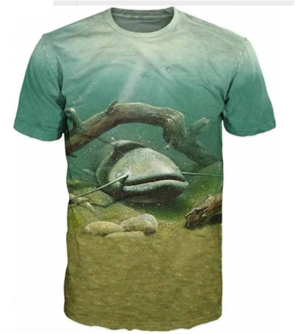 2021 Summer New 3D Printing Fish Pattern Men\'s And Women\'s Casual T-Shirts Fashion Trend Young Handsome T-Shirt Tops