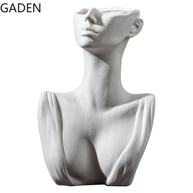 السيراميك المجففة زهرة زهرية المنزل آرت ديكو زهرية الشمال الأبيض الحرف اليدوية الديكور غرفة المعيشة تشكيلة زهور سطح المكتب زهرية