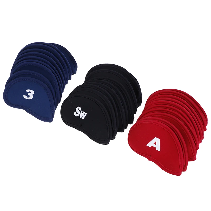 Cubiertas de cabeza de hierro para palo de Golf, Protector de cabeza de hierro para ventana negra, accesorios de Golf, 10 unidades por juego