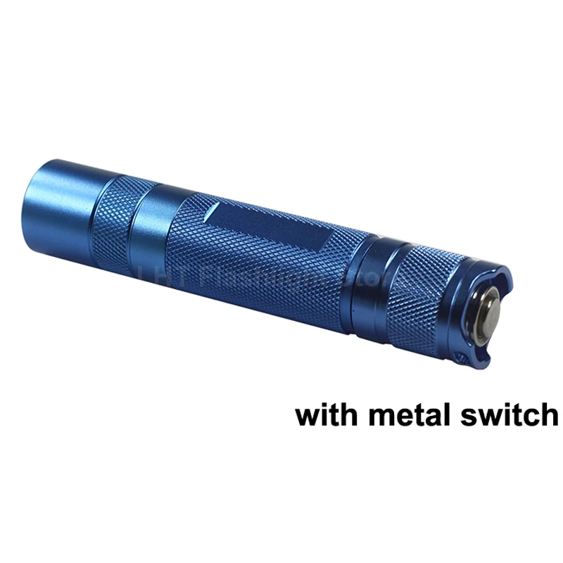 120mm (L) x 24mm (D) DIY S2 Plus LED Flashlight Host With Metal Switch - Black / Grey / Blue