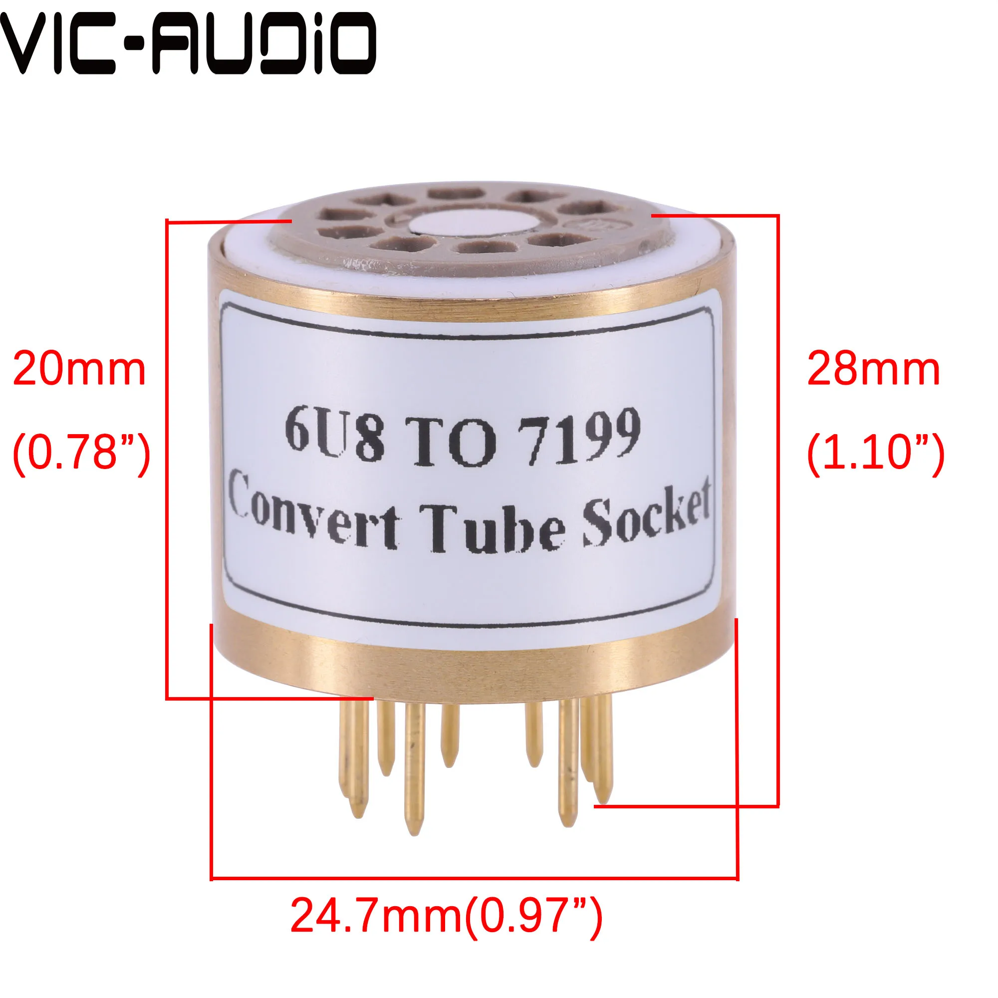 1Piece 6U8 TO 7199 Vacuum Tube Amplifier DIY 9Pin TO 9Pin Tube HIFI  Audio Vacuum Tube Adapter Socket Converter
