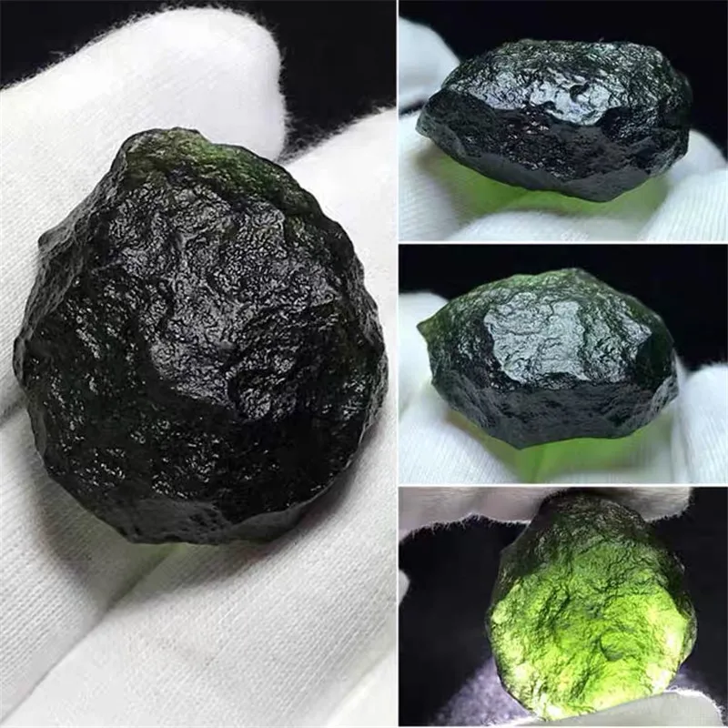 Green Moldavite Czech Meteorite Impact Glass Rough Stone Crystal Energy 1PCS