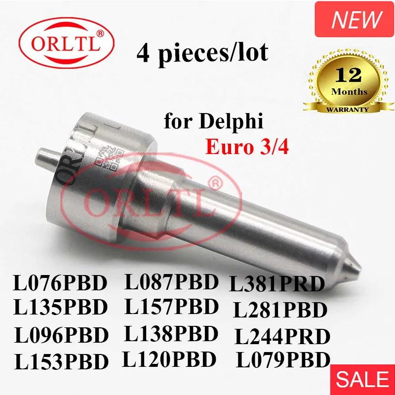 4pc Diesel Nozzle L135PRD L138PRD L079PRD L157PRD L153PRD L076PRD L120PRD L281PRD L381PBD L136PRD L244PBD For Delphi 3/4