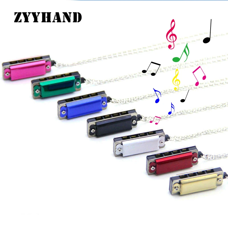 ZYYHAND Mini Harmonica Pendant Necklace GirlFriend Gift Engrave Name Men Kids Personality Jewelry Pendant Necklace