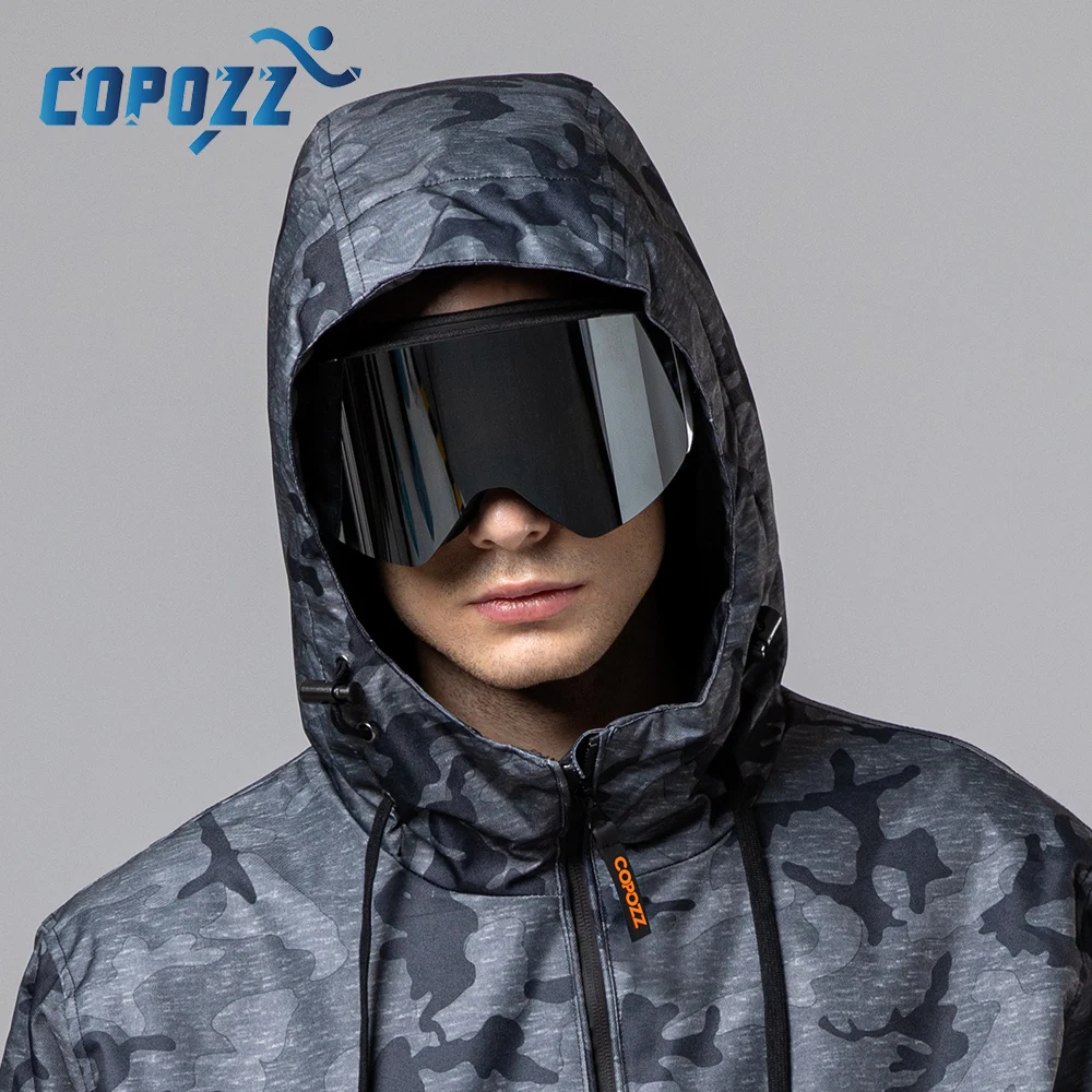 COPOZZ gafas de esquí profesionales de invierno, gafas magnéticas de cambio rápido de doble capa antivaho para Snowboard, equipo de esquí para