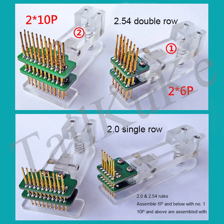 Testing Jig PCB Clamp Simulation Test Fixture 1.27 Probe Single Row Download Program Programming Burn