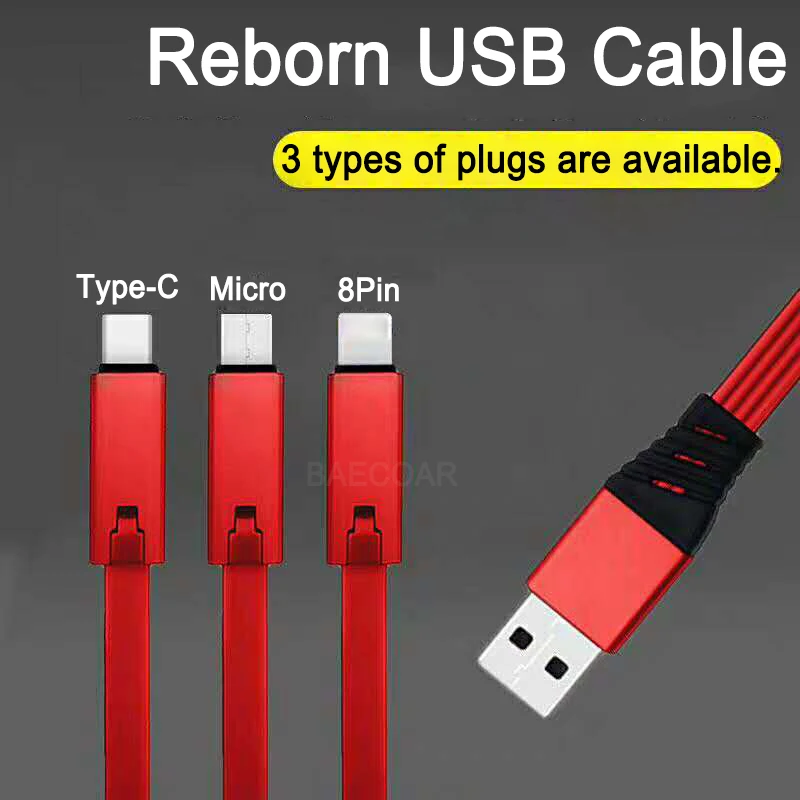 Repairable Usb Type C Cable Mobile Phones Renewable Micro Usb C Cable Phone Charger Wire for Charging Cord for Xiaomi Redmi Iqoo