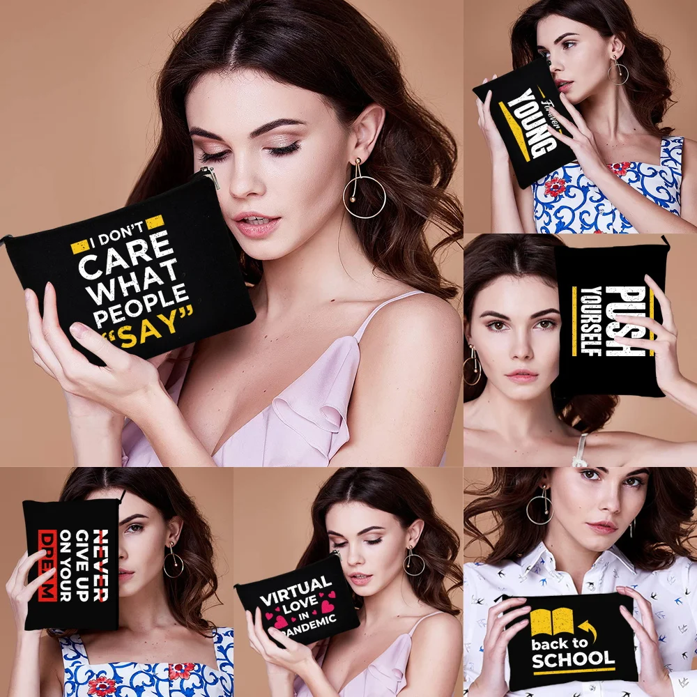 

Косметичка для женщин, стильные туалетные принадлежности в стиле Харадзюку, Женский чехол для хранения косметики, дорожная Женская сумочка для карандашей, кошелек, чехол