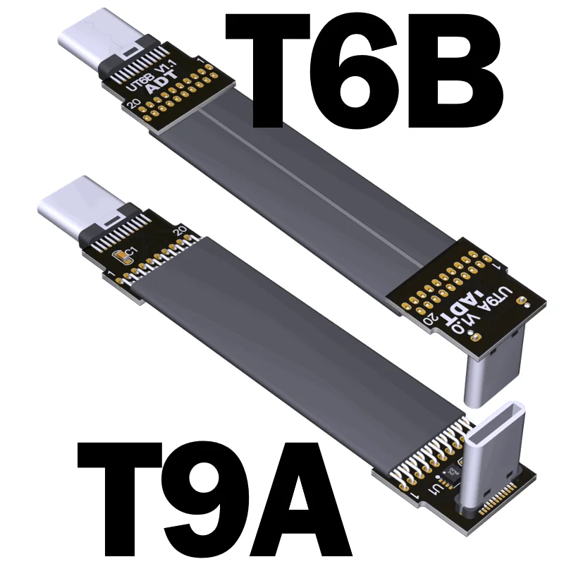 FFC USB 3.2ประเภท-C Extension สายริบบิ้นแบน90 FPV Slim นุ่มยืดหยุ่น FPC Charge Brushless Handheld Gimbal monitor 20G/Bps