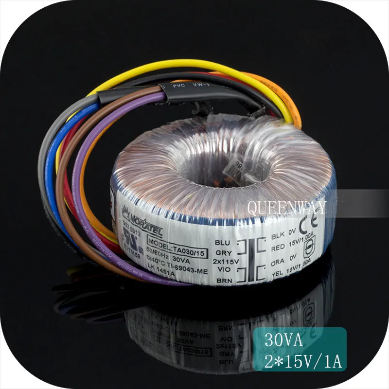 T-018 Double  9V 12V 18V 30W 30VA NEW NORATEL Sealing Toroidal Transformer 30VA Primary Rated Voltage 0-230V 50/60Hz