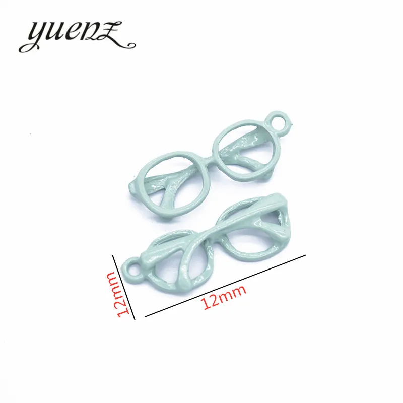 20pcs Candy Colors Glasses Mixed Style Charm Alloy Paint Pendant for Jewelry Making DIY fit Necklace Accessorie W53