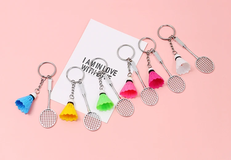 2022 Creative Badminton Shuttlecock Ball Imitation Sports Game Cute Keychain For Women Key Chains Ring Car Bag Pendent D418