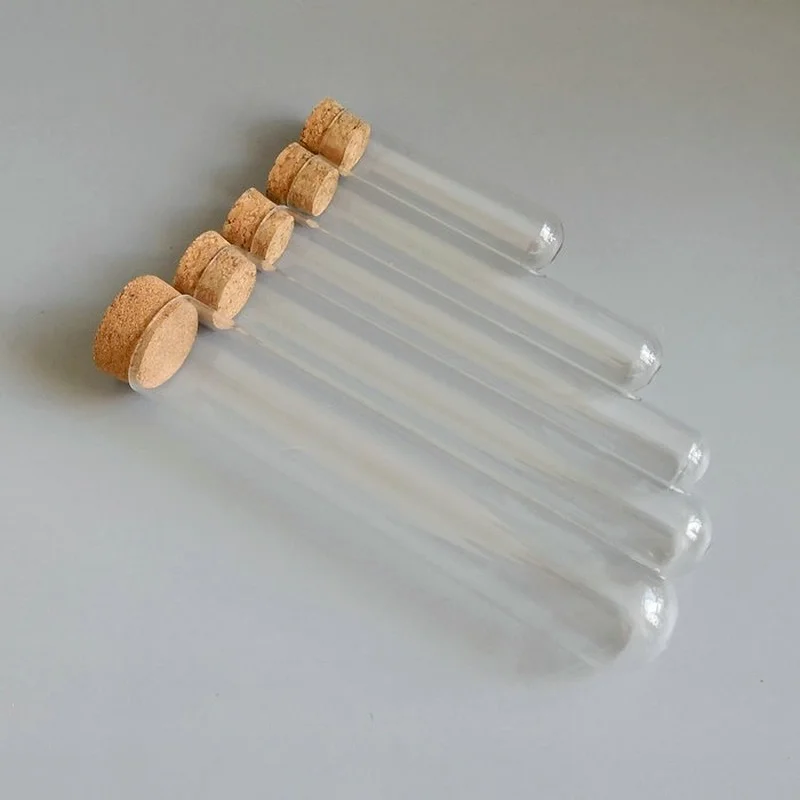 12pcs/lot Transparent Glass Test Tube DIA 20/25/30mm Long 150/180/200/300mm Round BottomTest Tube With Cork