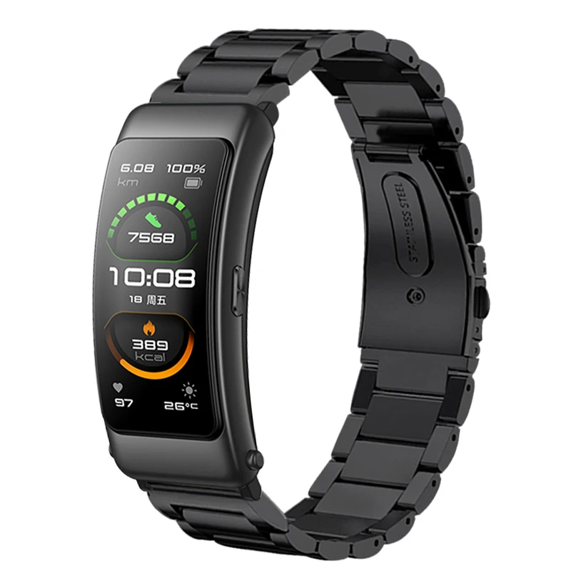 BEHUA 16MM Armband Klassische Edelstahl Uhr Strap Für Huawei Talkband B6 B3 Halten B4 Armband Metall Armband Gürtel