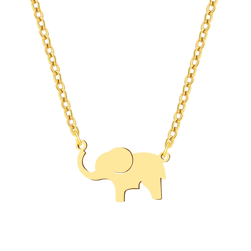 Stainless Steel Necklaces Elephant Animal Pendant Chain Collar Charm Fashion Necklace For Women Jewelry Party Gifts One Piece