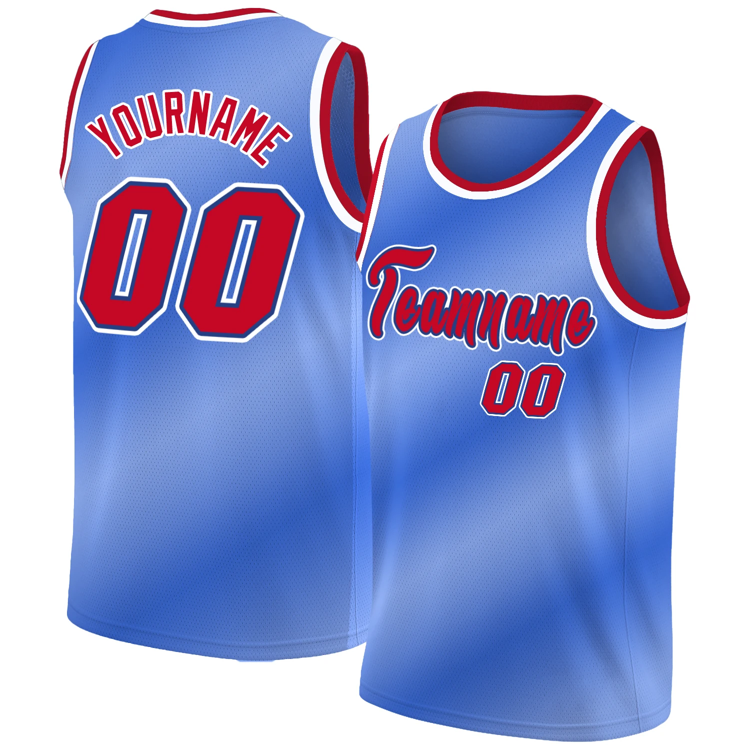 

Full Sublimation Custom Round Neck Basketball Jersey Vest Printed Team Name/Number Gradient Outdoors Soft Active Shirt Men/Youth